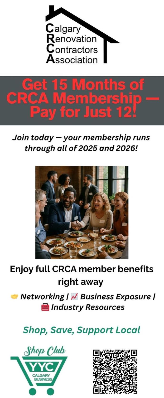 Get 15 Months of CRCA Membership — Pay for Just 12!